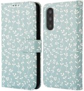 Étui imoshion pour Samsung Galaxy A36 - Design Bookcase - Fleurs vert fumé