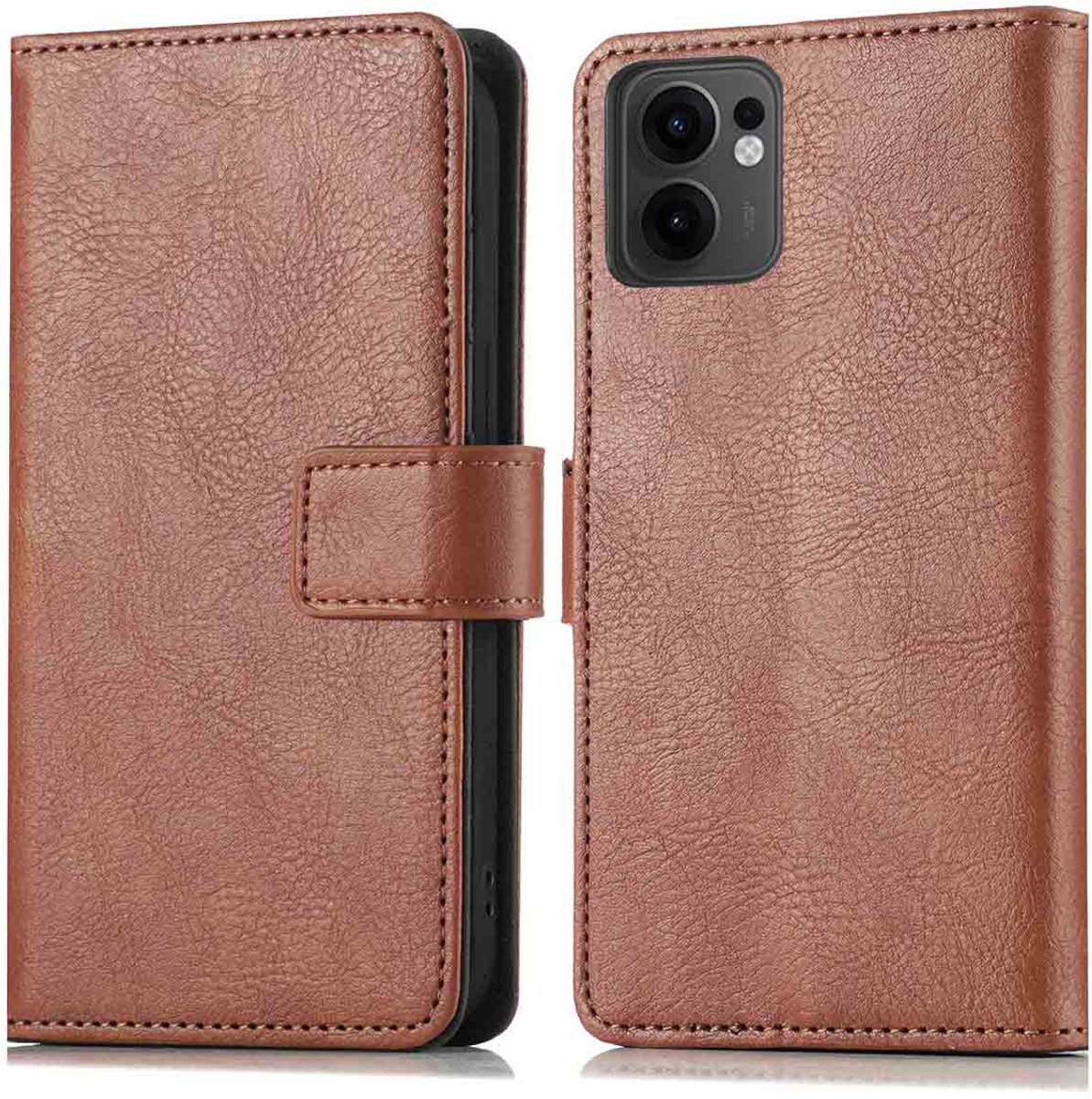 imoshion Hoesje - Geschikt voor Oppo Reno 13 - Luxe Bookcase - Bruin