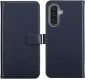 Selencia Hoesje - Geschikt voor Samsung Galaxy A17 (4G) / A17 (5G) / A18 (4G) - Echt Lederen Bookcase - Blauw