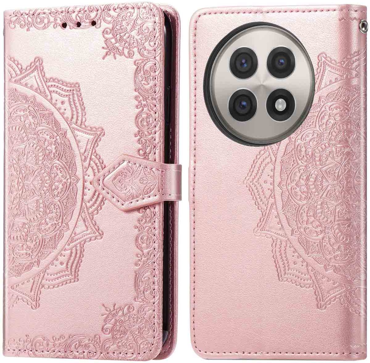 imoshion Hoesje - Geschikt voor OnePlus 13R - Mandala Bookcase - Rosé Goud
