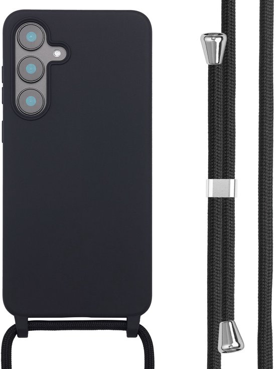 Coque imoshion - Compatible avec Samsung Galaxy S25 FE - Coque en Siliconen avec cordon - Zwart