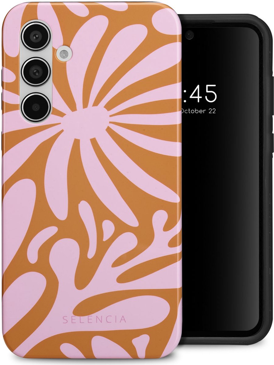 Selencia Hoesje - Geschikt voor Samsung Galaxy A55 (5G) - Backcover - Modern Bloom Pink