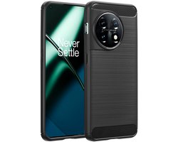 imoshion Hoesje - Geschikt voor OnePlus 11 - Brushed Backcover - Zwart