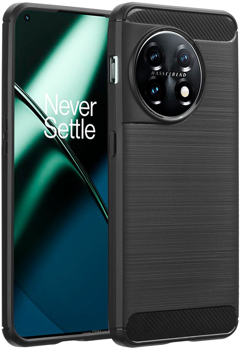 imoshion Hoesje - Geschikt voor OnePlus 11 - Brushed Backcover - Zwart