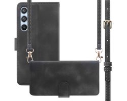 imoshion Hoesje - Geschikt voor Samsung Galaxy A14 (5G) / A14 (4G) - Bookcase met koord - Zwart
