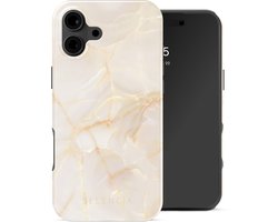 Selencia Hoesje - Geschikt voor Apple iPhone 16 - Backcover geschikt voor MagSafe - Golden Beige Marble