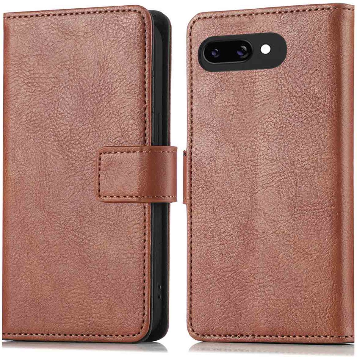 imoshion Hoesje - Geschikt voor Google Pixel 9a - Luxe Bookcase - Bruin