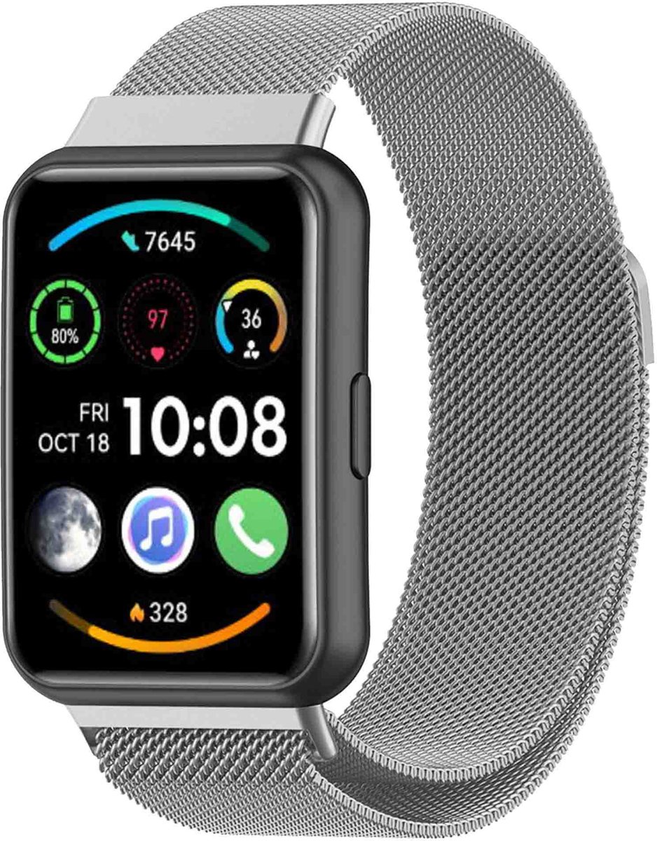 Milanees magnetisch bandje - Geschikt voor Huawei Watch Fit 2 - Zilver