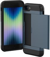 imoshion Hoesje met Pasjeshouder - Geschikt voor Apple iPhone SE (2022) / SE (2020) / 8 / 7 - Donkerblauw