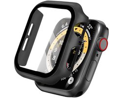 Hoesje Full Cover - Geschikt voor Apple Watch 4 / 5 / 6 / SE - 44 mm - Screen protector - Case/Cover - Zwart