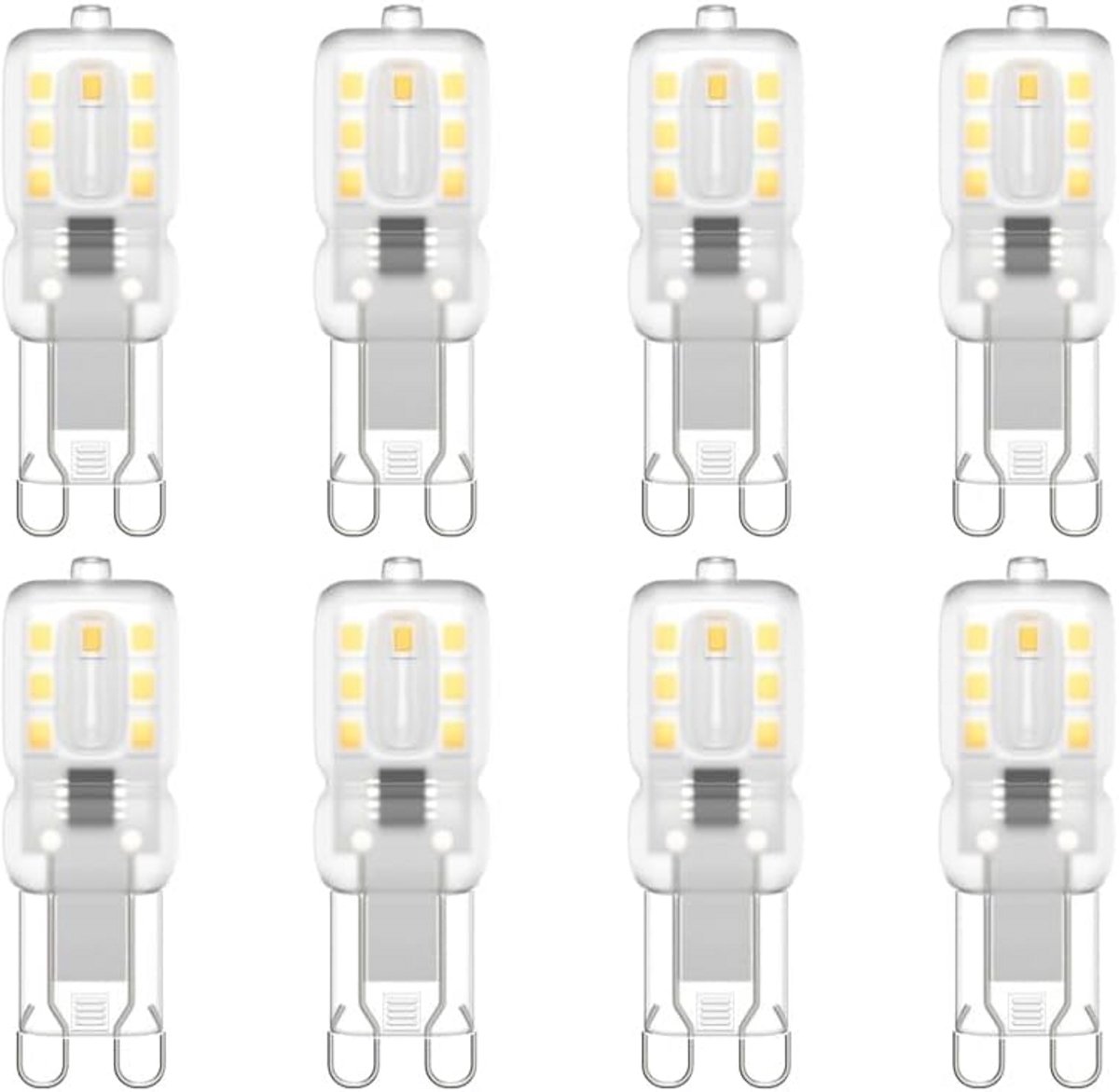 Set van 8 G9 LED Lampen 3W - 30W Equivalent Natuurlijk Wit 4000K - Energiebesparend