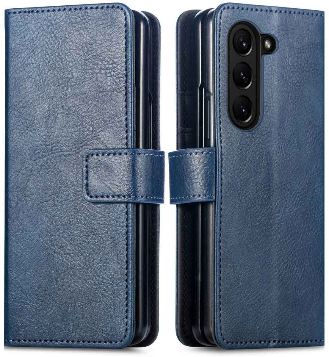 imoshion Hoesje - Geschikt voor Samsung Galaxy Z Fold 5 - Luxe Bookcase - Donkerblauw