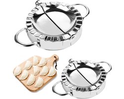 longziming -Dumpling Maker - Stalen Deegvormer Mal dumpling maker - Mal dumpling maker - 304 Roestvrij Staal - Maker Keukengerei - Voor Knödels En Ravioli - Voor Dumplings, Tortellini En Calzones - 2 Stuks (1 Klein + 1 Groot)