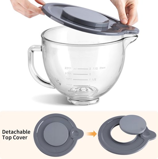 Glazen Mengkom voor Tilt-Head Stand Mixer van Merkloos — afbeelding 5