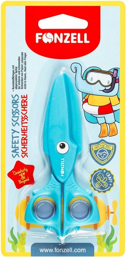 KEYROAD Locking Scissors/Children's Scissors 15.2 cm, 1 Piece, Blister/Mixed Colours, Ergonomic Handle Made of High-Quality Plastic, with Rounded Blades
