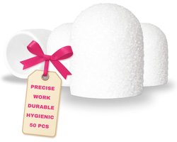LALILL Lux Slijpkappen, 50 stuks, witte freesdoppen voor nagelfrees, manicure, pedicure en podologie, opzetstukken voor voetverzorging, eeltverwijdering, nagelmodellering, 13 mm, korrelgrootte 240