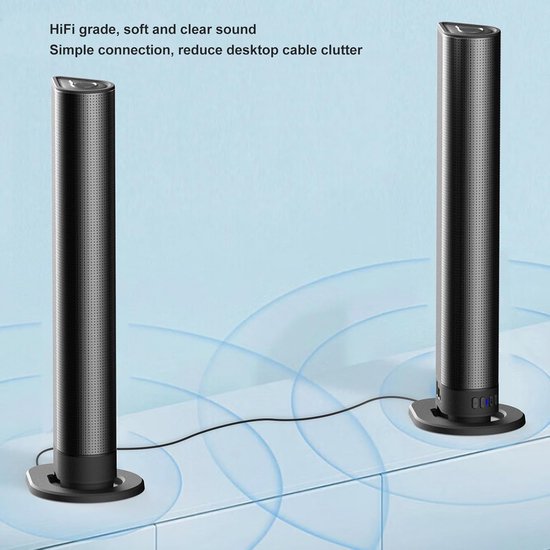 Soundbar met 40W Subwoofer en 3D Stereo Surround Geluid voor TV en Computer — afbeelding 4