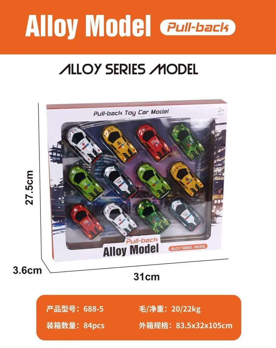 12x Metalen Pull-Back Auto’s – Racewagens Speelset voor Kinderen