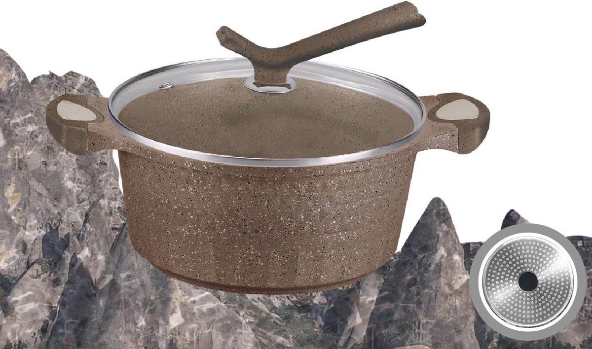 Premium kookpan met marmeren coating - Ideale pan voor elk gerecht
