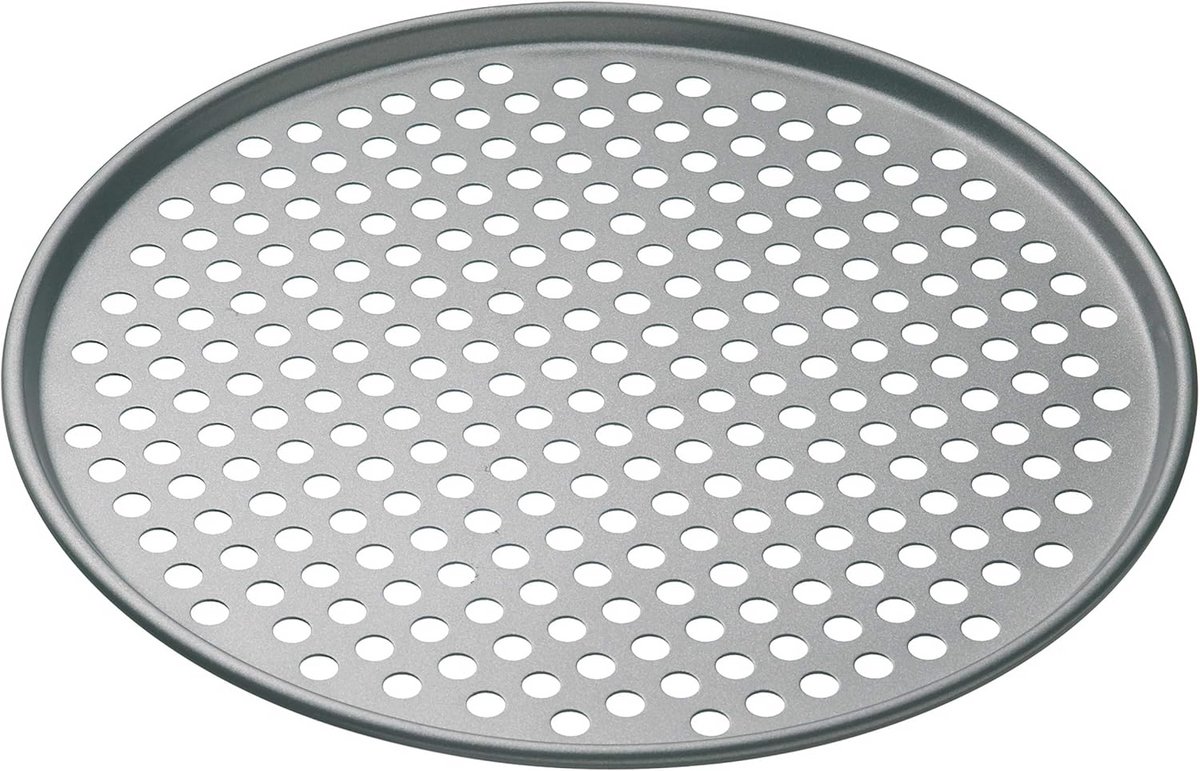 Geperforeerde pizzaplaat met antiaanbaklaag voor oven en pizzaoven, rond, 32 cm