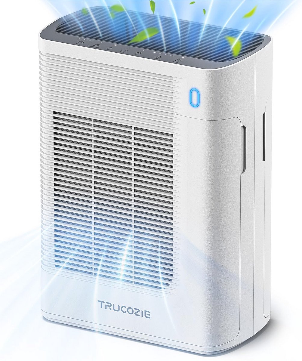 Trucozie T356 Luchtreiniger voor thuis, grote kamer, wit