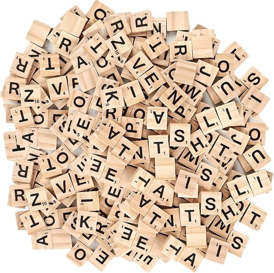 400 Stukken Houten Letters en Cijfers voor Kinderen - Alfabet Tegels ...