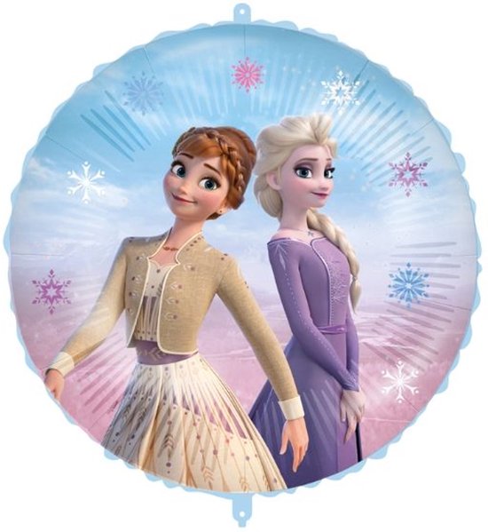 Folieballon - Frozen - 46cm - rond - inclusief gewichtje en lintje