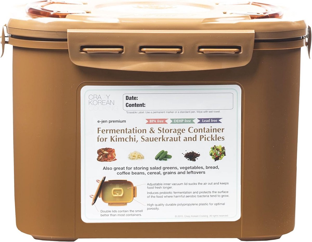 Hoogwaardige fermentatie- en opslagcontainer voor kimchi en zuurkool (8,5 l)