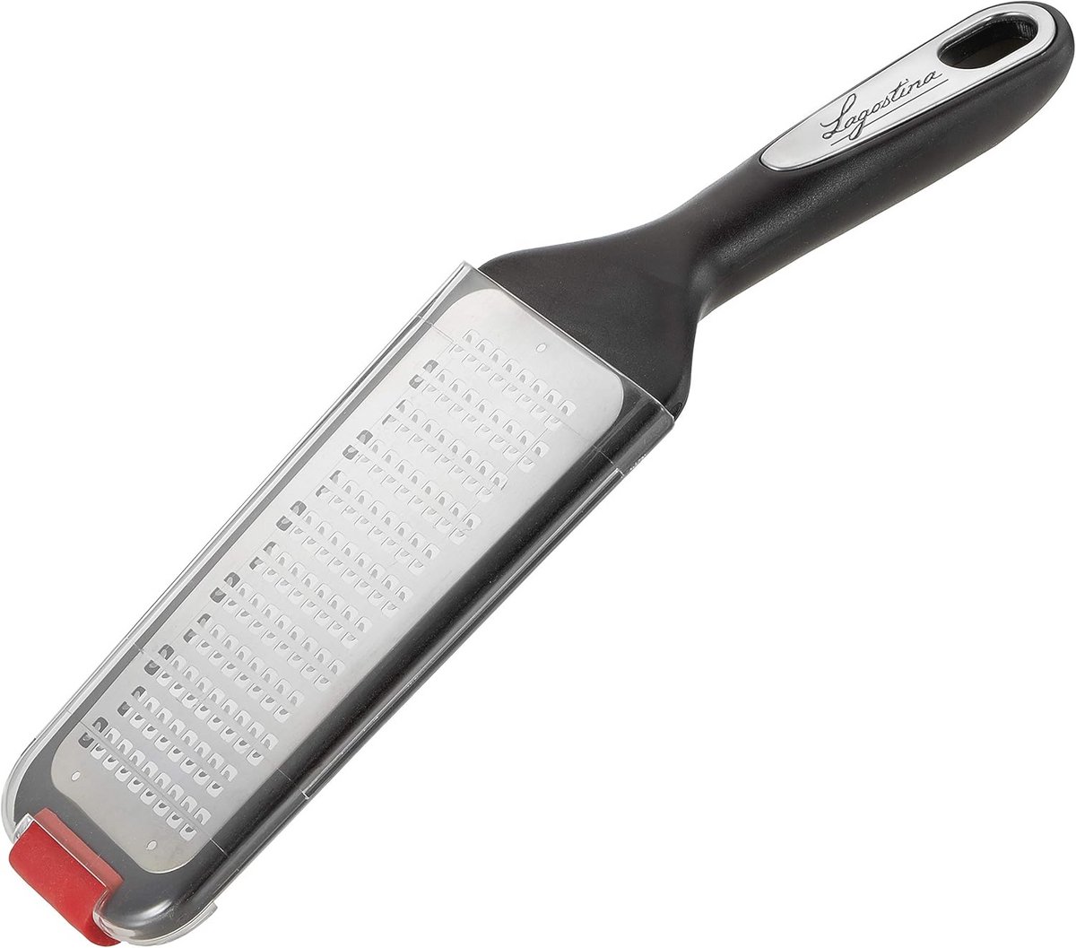 Smart rasp met antislip standaard van kunststof en staal, zwart en rood