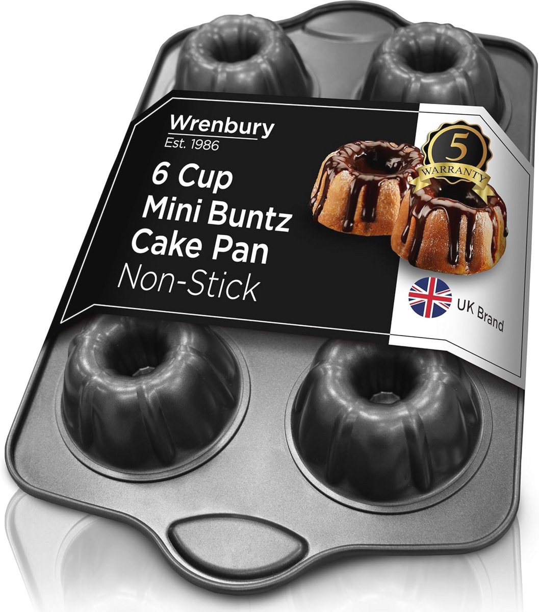 Mini gecanneleerde cakevorm voor 6 kopjes - Antiaanbak en vaatwasmachinebestendig - 9,5 cm