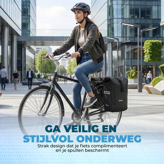 Vebics Dubbele Fietstas - 100% Waterdicht - Zwart van Vebics — afbeelding 5