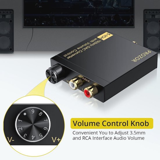 Optische naar RCA Converter - 5.1CH Dolby-AC3 Met Volumeregeling - DAC Decoder voor HDTV Blu-ray en PS4 — afbeelding 4