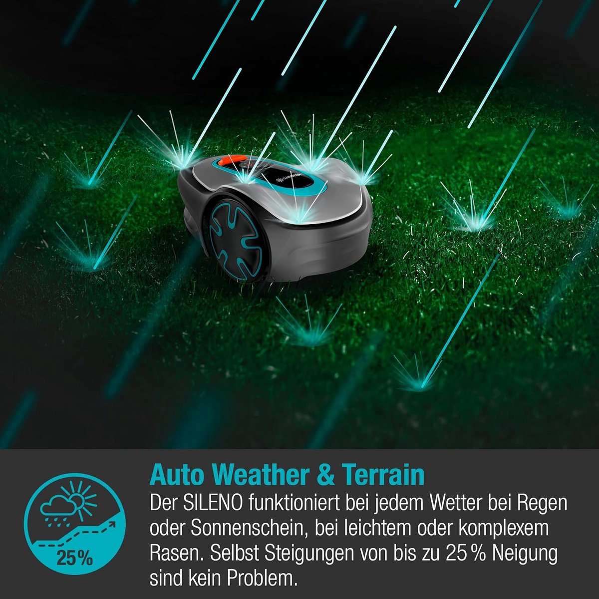 Slimme Robot Grasmaaier voor Middelgrote Tuinen tot 500 m² met Bluetooth Connectiviteit, Stil Geluid 57 dB, CorridorCut voor Strakke Hoeken, Automatisch Weer- en Terrainanpassing, Volledig Automatisch –