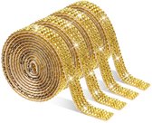 10 Rollen Glitter Strass-lint – Zelfklevend – 1 Yard Lang – 4 Rijen Kristal – Voor DIY, Bruiloft, Feest, Kerst (meerkleurig)