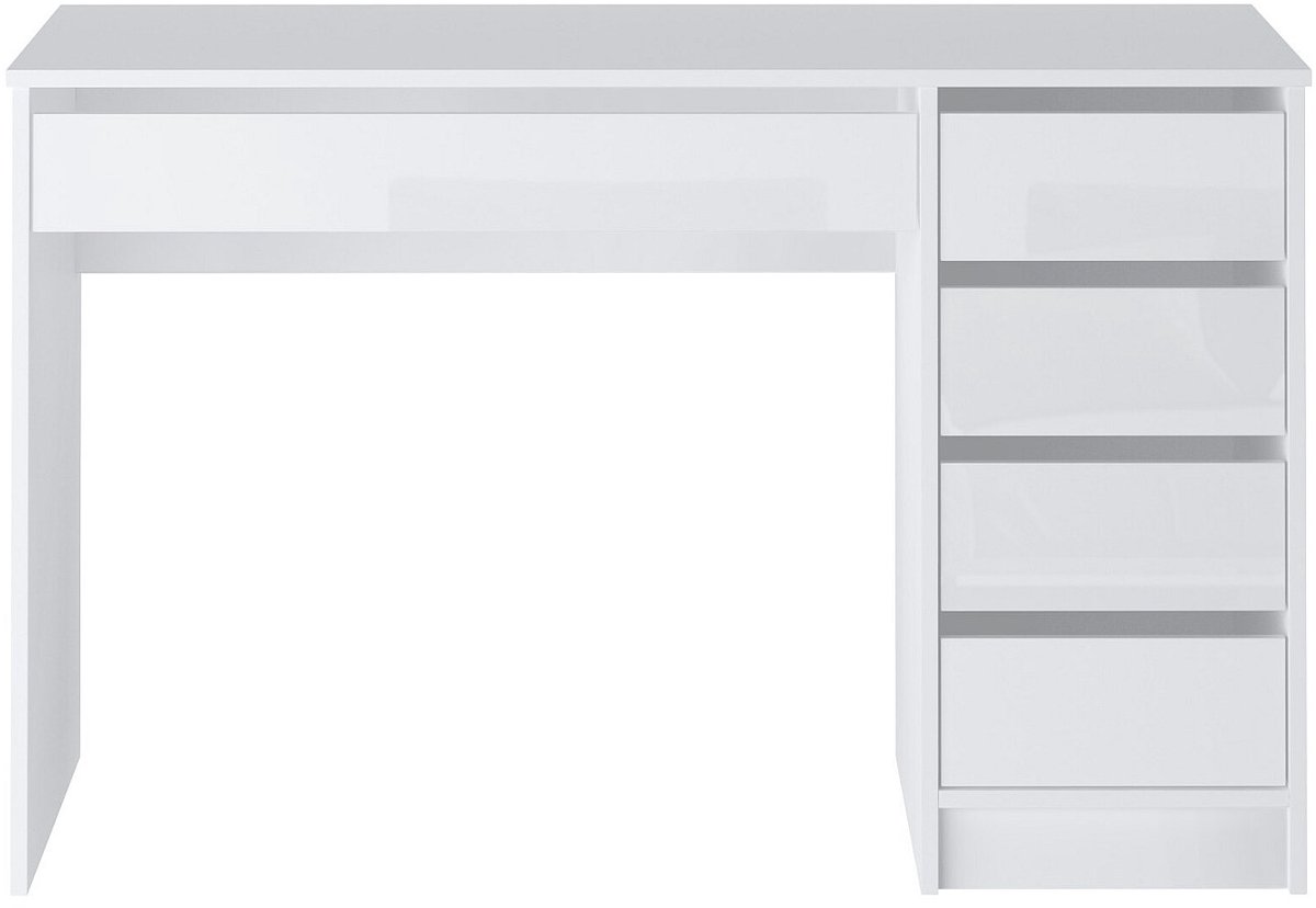 Vente-unique Bureau met 5 lades - Glanzend wit - JENEMI