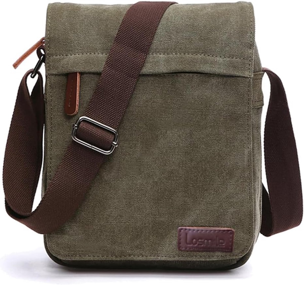 Canvas Schoudertas voor Heren - Multifunctionele Laptoptas voor School en Werk
