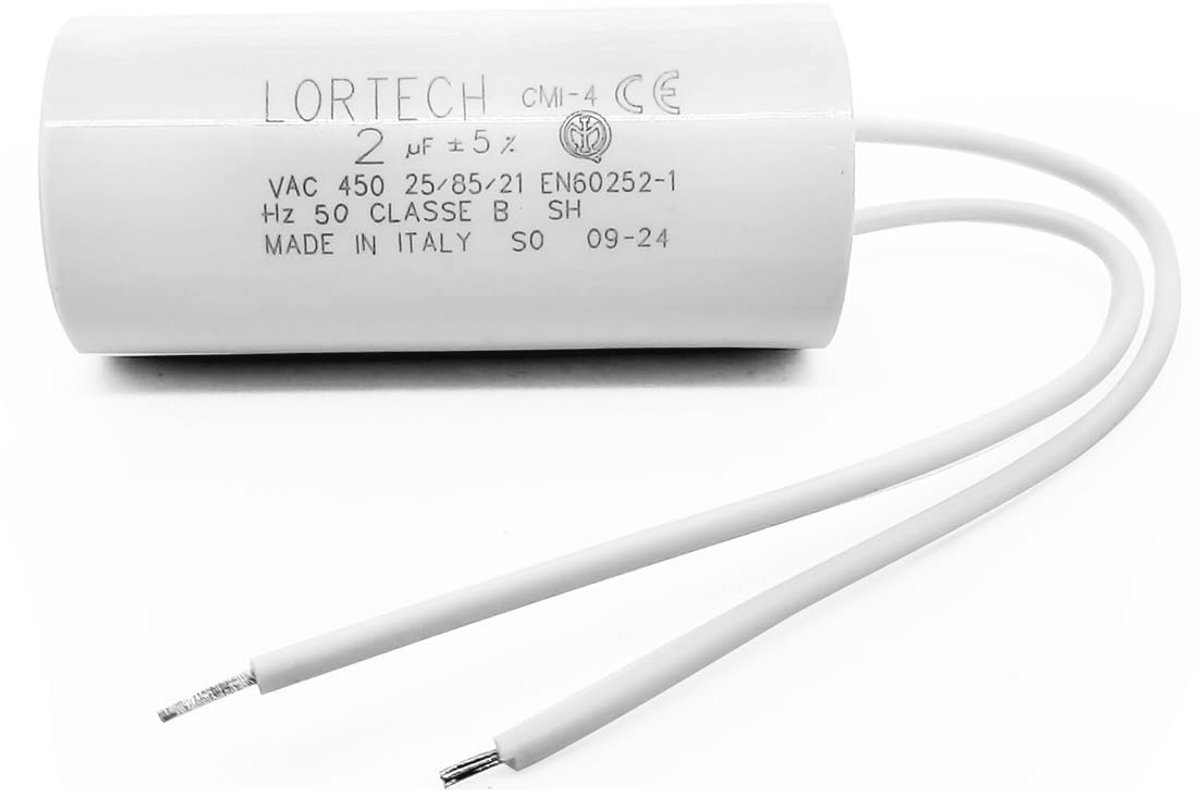 Motorcondensator 2 µF - Ø 25 mm x 55 mm voor elektrische toepassingen