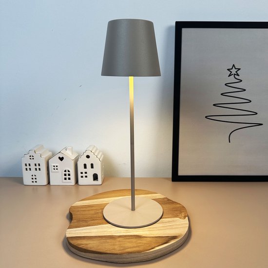 BRILONER - Lampe de table rechargeable - lampe sans fil - avec réglage tactile dimmable - pour intérieur et extérieur - hauteur réglable - 36 cm x 10,5 cm - beige