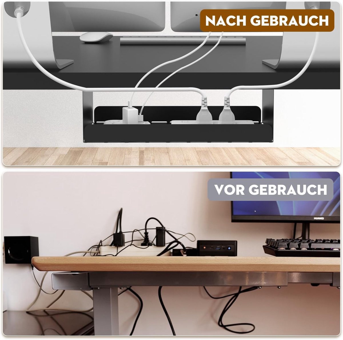Elektrisch in hoogte verstelbaar bureau 180x80 cm – Nuvanohome Premium Staand Zitbureau met Geheugenfunctie, Modern Houten Tafelblad, Vierdelig Ontwerp, Stabiliteit tot 80 kg, Perfect voor Kantoor, Thuiswerken en Gaming – Wit & Walnoot