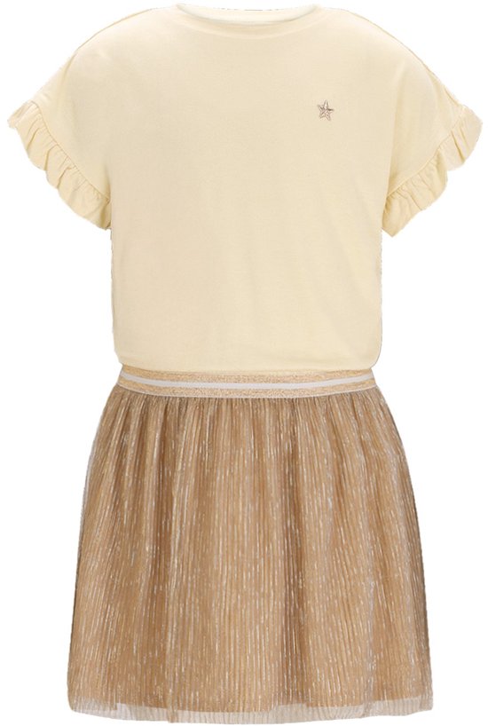 Fanny ' Glitter jurk goud. | Jurken | Melissa Mode - Exclusieve & Betaalbare Kinderkleding