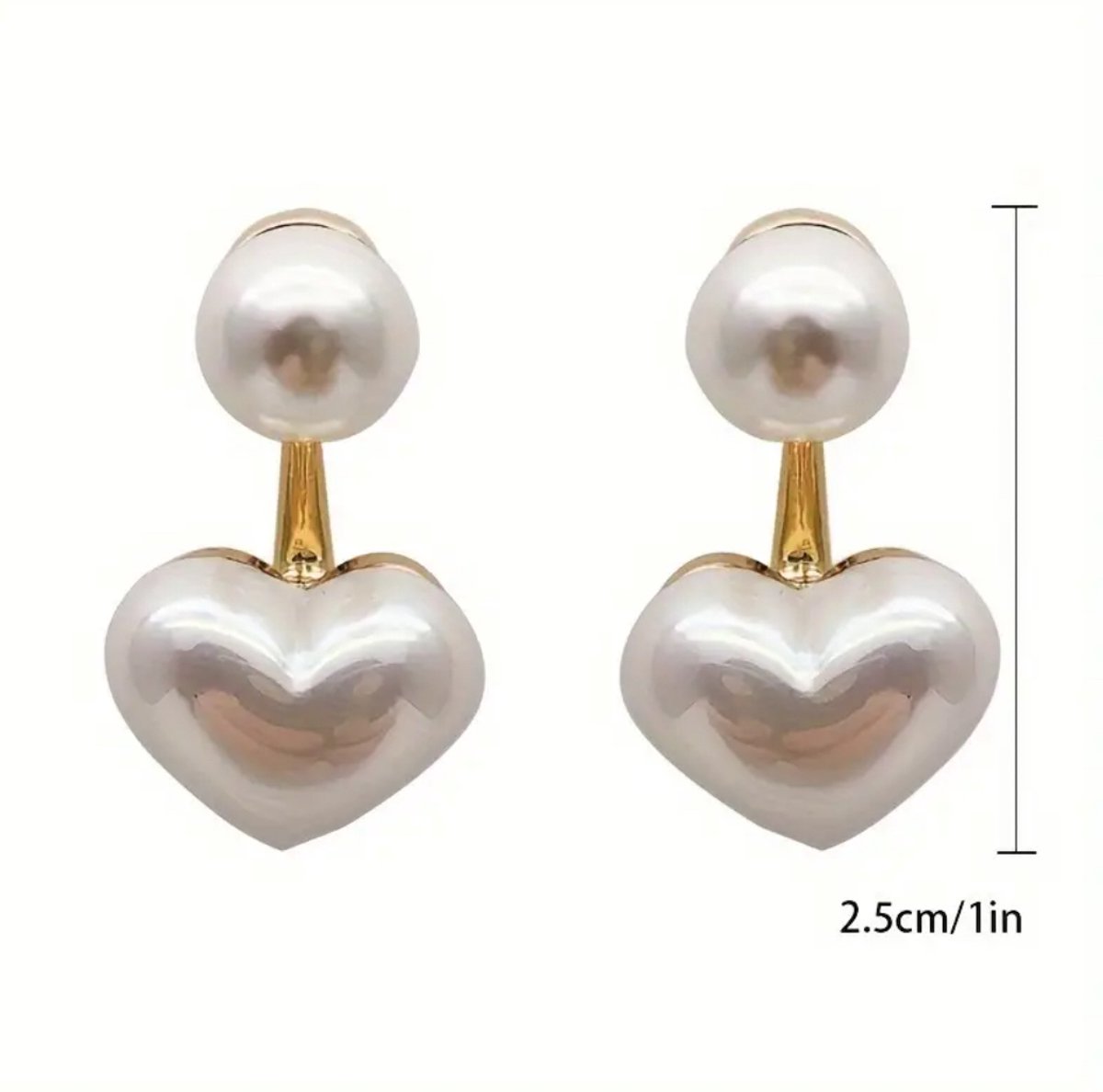 Parel Hartvormige Oorbellen – Wit Glanzende Oorstekers Elegant, Lichtgewicht & Tijdloos | leuk als Cadeau of Dagelijks Gebruik + een gratis armbandje