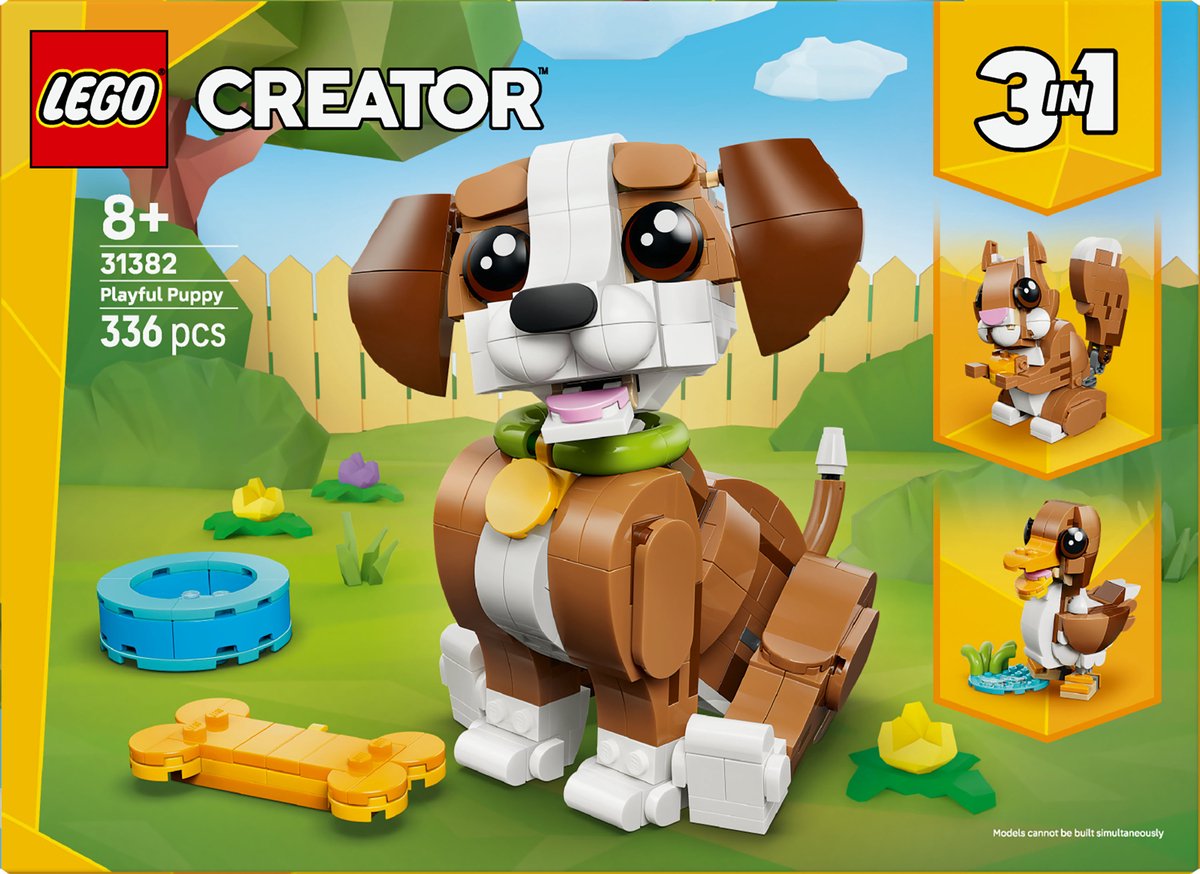LEGO® Creator 3in1 Schattige dieren: Speelse Puppy - Dierenset - Bouw Om tot Eekhoorn of Eend - 31382 — afbeelding 21