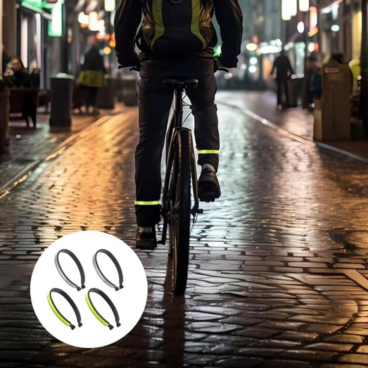 2 paar broekklemmen voor fietsen, broekclips, reflecterende