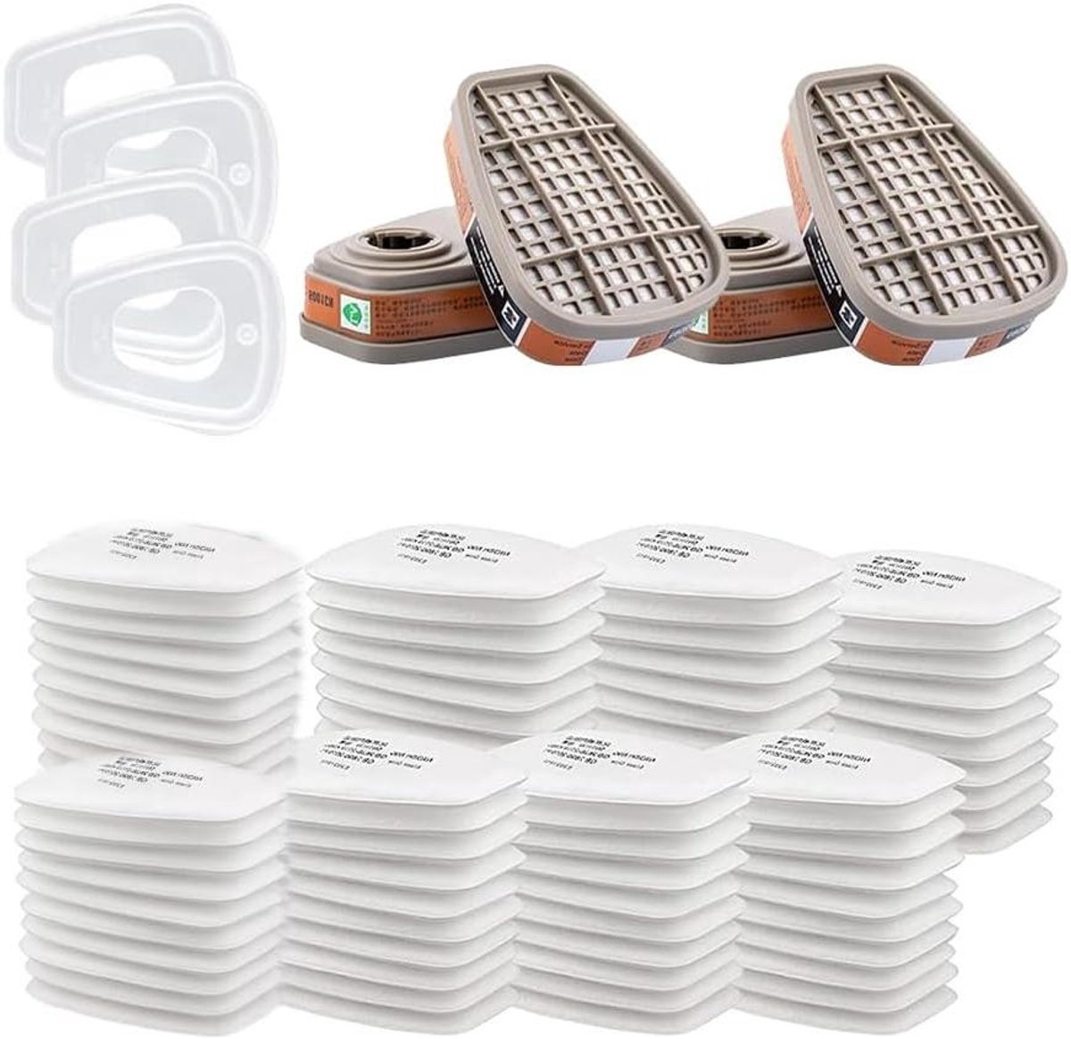 50 stuks katoenen filters voor 3M 6000, 6200, 7502, 6800, 7501, FF402 (inclusief 2 6001 inlegfilters) - Bescherming tegen deeltjes化Stof - Ademhalingsbescherming voor veilig werken.