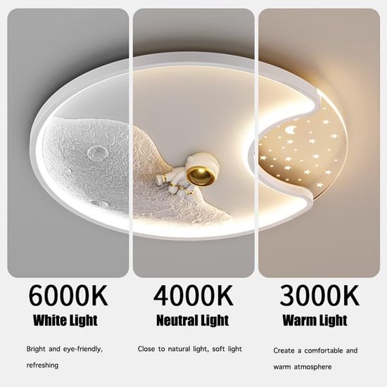 LED Plafondlamp Astronaut Maan voor Slaapkamer Kind — afbeelding 5