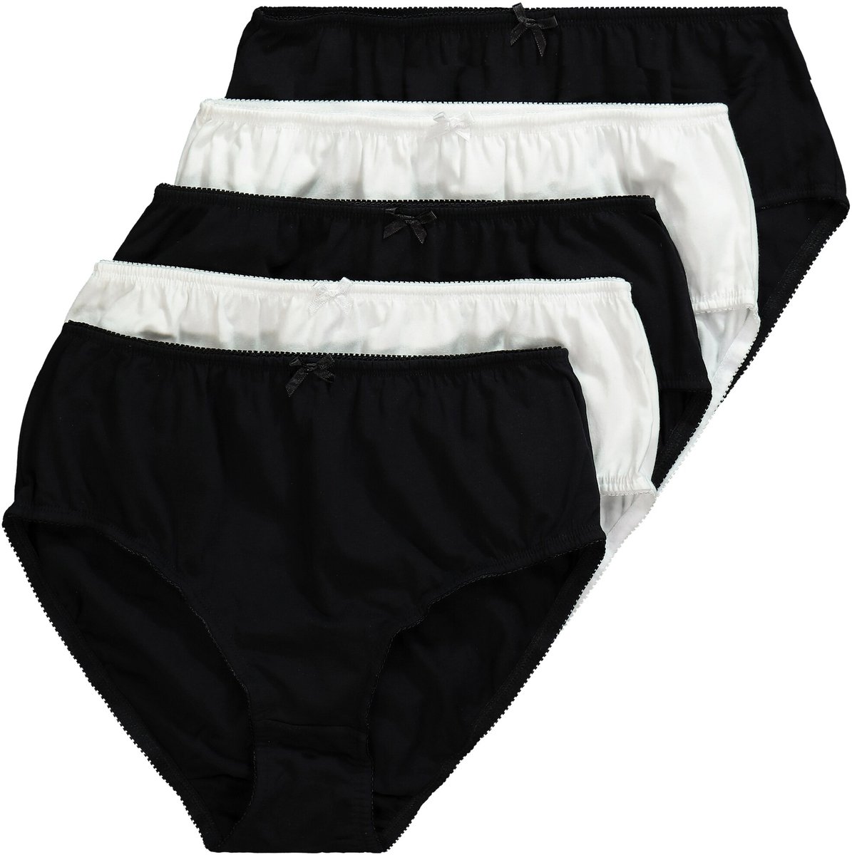 Ulla Popken - Dames - Midislips set van 5 - Klassiek multicolor - Maat 58+