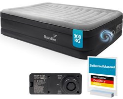 Skandika dubbel luchtbed Sveja - opblaasbaar matras, voor 2 personen, zelfopblaasbaar luchtbed met pomp, 204 x 151 x 43 cm, draagvermogen 300 kg, draagtas | luchtbedden, tent, kamperen