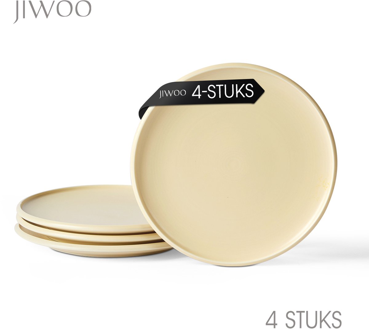 Dinerborden set van 4 (Ø21,8cm / 8,5inch), Bordenset, Ontbijtborden, Dessertborden, serviesset 4 persoons, Geschikt voor restaurants, Horeca, Feest, familiefeesten, banketten en picknicks, Magnetron-vaatwasserbestendig, Keramiek