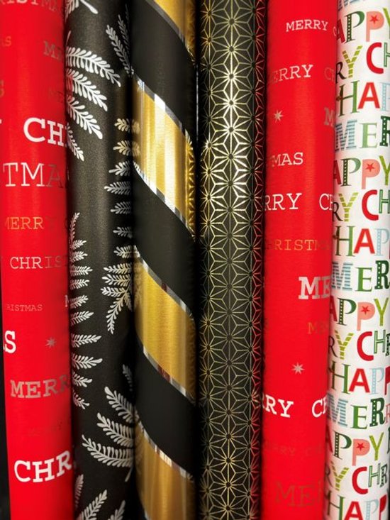 Assortiment de papier cadeau Sinterklaas 6 rouleaux - Largeur 70 cm - 2m de long