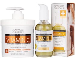 Advanced Clinicals Brightening Vitamine C Bodycare Set – Bodycrème & Body Oil – 2-Delige Verzorgingsset
